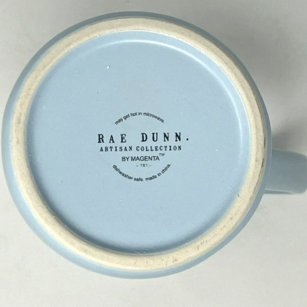 🎄NWT Rae Dunn “Present Wrapping Fuel” Pitcher Light Blue LL 2022 Christmas Xmas - Picture 5 of 6